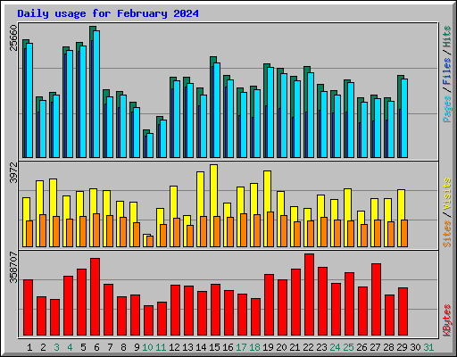 Daily usage for February 2024