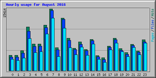 Hourly usage for August 2016